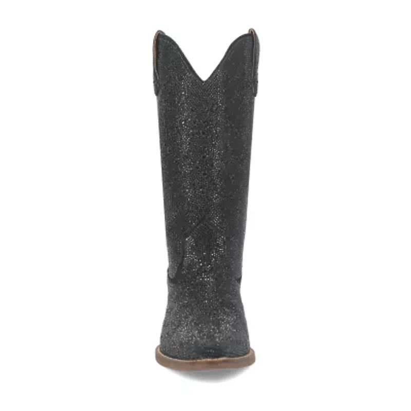 Dingo Womens Silver Dollar Stacked Heel Cowboy Boots