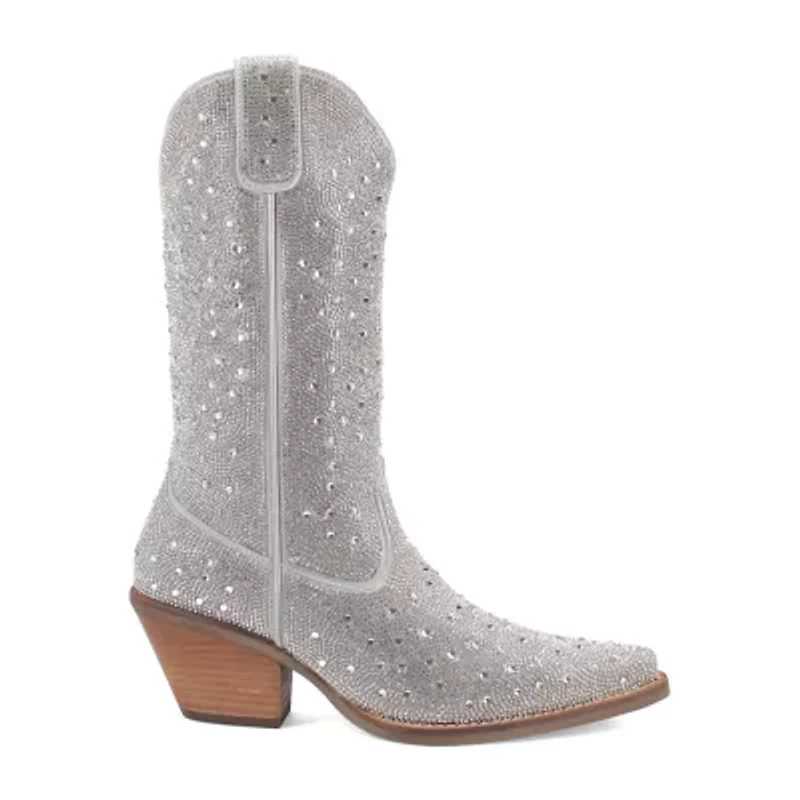 Dingo Womens Silver Dollar Stacked Heel Cowboy Boots