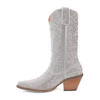 Dingo Womens Silver Dollar Stacked Heel Cowboy Boots