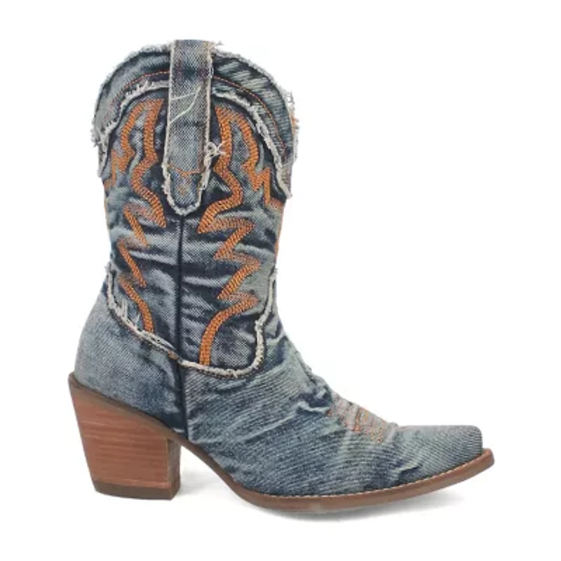 Dingo Womens Y'All Need Dolly Stacked Heel Cowboy Boots