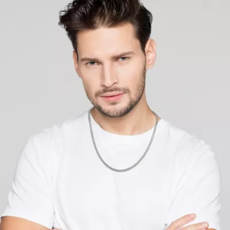 Shaquille O'Neal XLG™ Mens Stainless Steel 24 Inch Box Chain Necklace