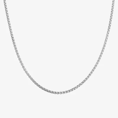 Shaquille O'Neal XLG Mens Stainless Steel 24 Inch Box Chain Necklace