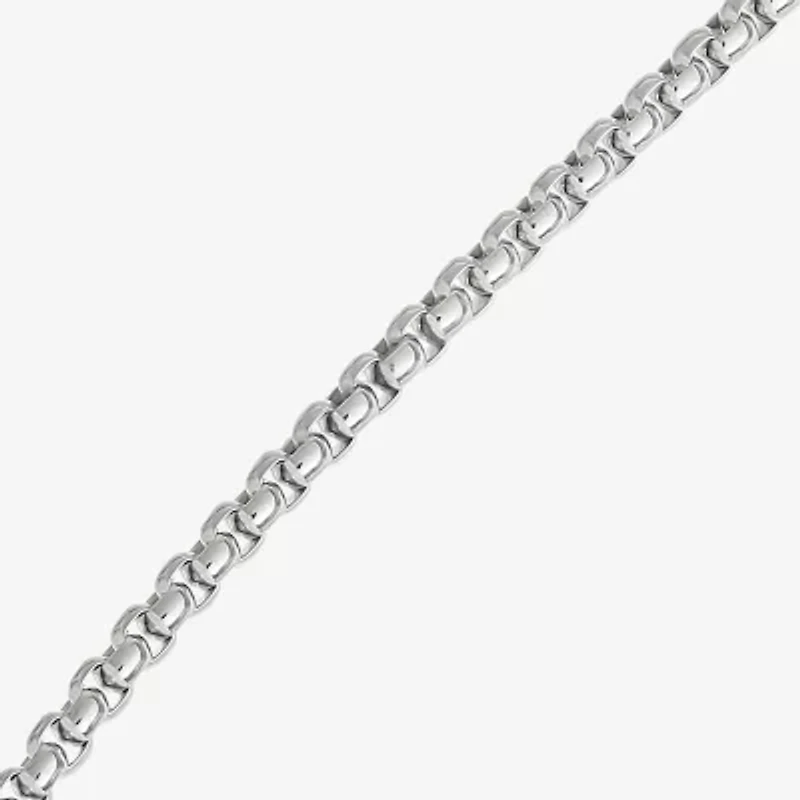 Shaquille O'Neal XLG Mens Stainless Steel 24 Inch Box Chain Necklace