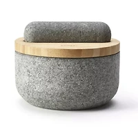 Joseph Joseph  Dash With Bamboo Lid - Granite Mortar & Pestle