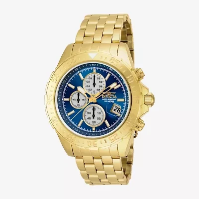 Invicta Aviator Mens Chronograph Gold Tone Stainless Steel Bracelet Watch 18855