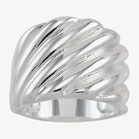 Sparkle Allure Polished Woven Womens 22MM Pure Silver Over Brass Band