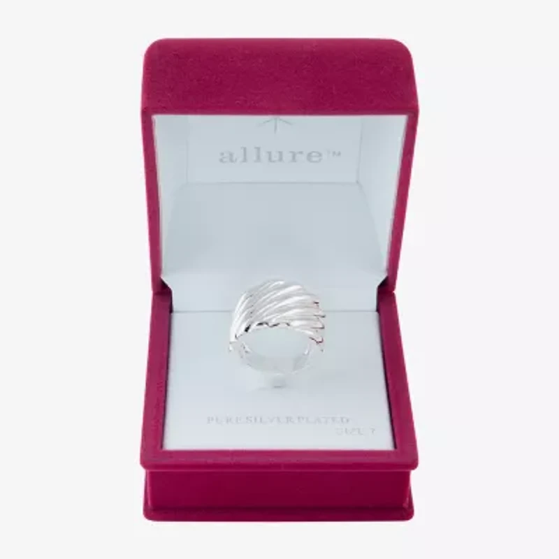 Sparkle Allure Polished Woven Womens 22MM Pure Silver Over Brass Band