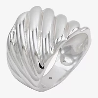 Sparkle Allure Polished Woven Womens 22MM Pure Silver Over Brass Band