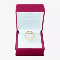 Sparkle Allure Paperclip Womens 5MM Cubic Zirconia 14K Gold Over Brass Band