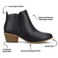 Journee Collection Womens Rebel Booties Block Heel