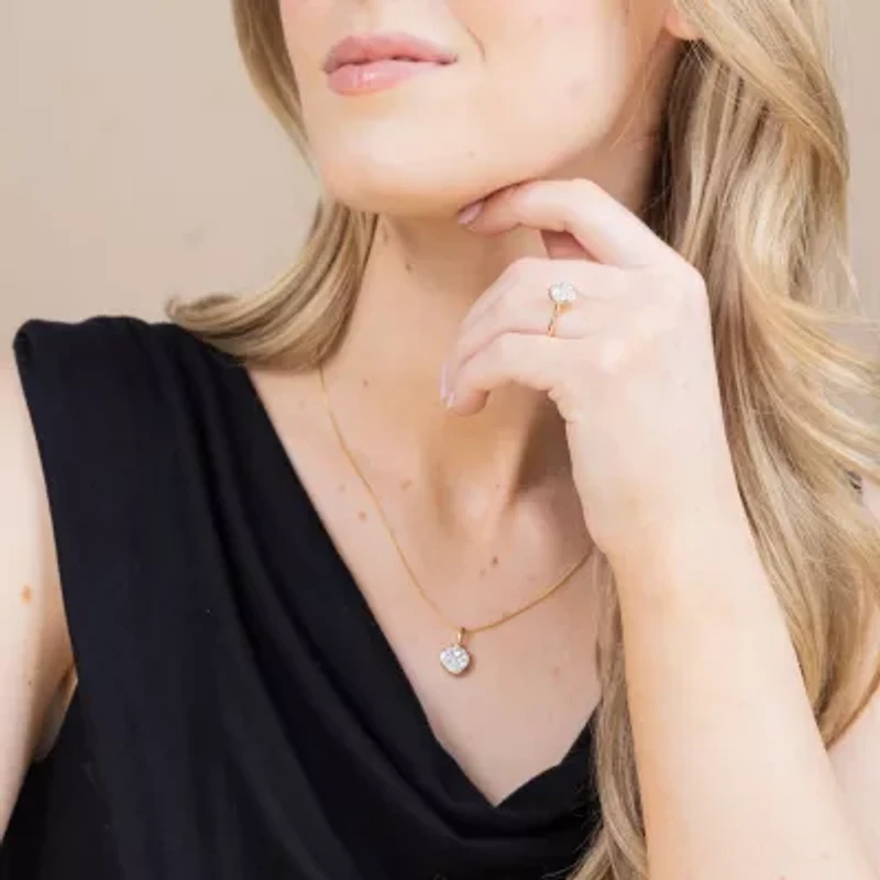 Diamond Blossom (G / Si2) Womens 3/4 CT. T.W. Lab Grown White 10K Gold Round 18 Inch Pendant Necklace