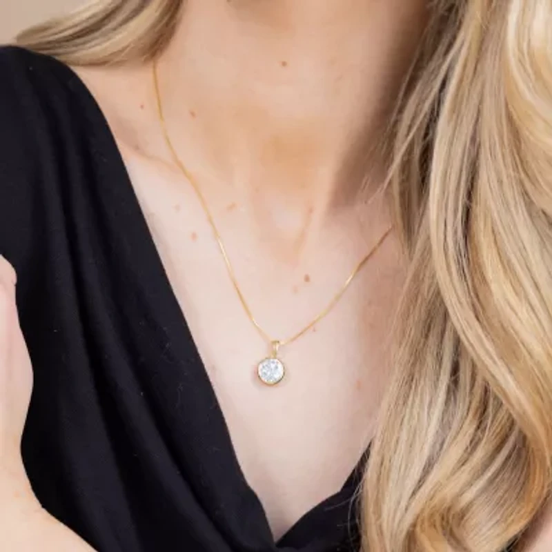 Diamond Blossom (G / Si2) Womens 3/4 CT. T.W. Lab Grown White 10K Gold Round 18 Inch Pendant Necklace