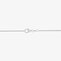 Womens White Cubic Zirconia Sterling Silver Cross 18 Inch Pendant Necklace