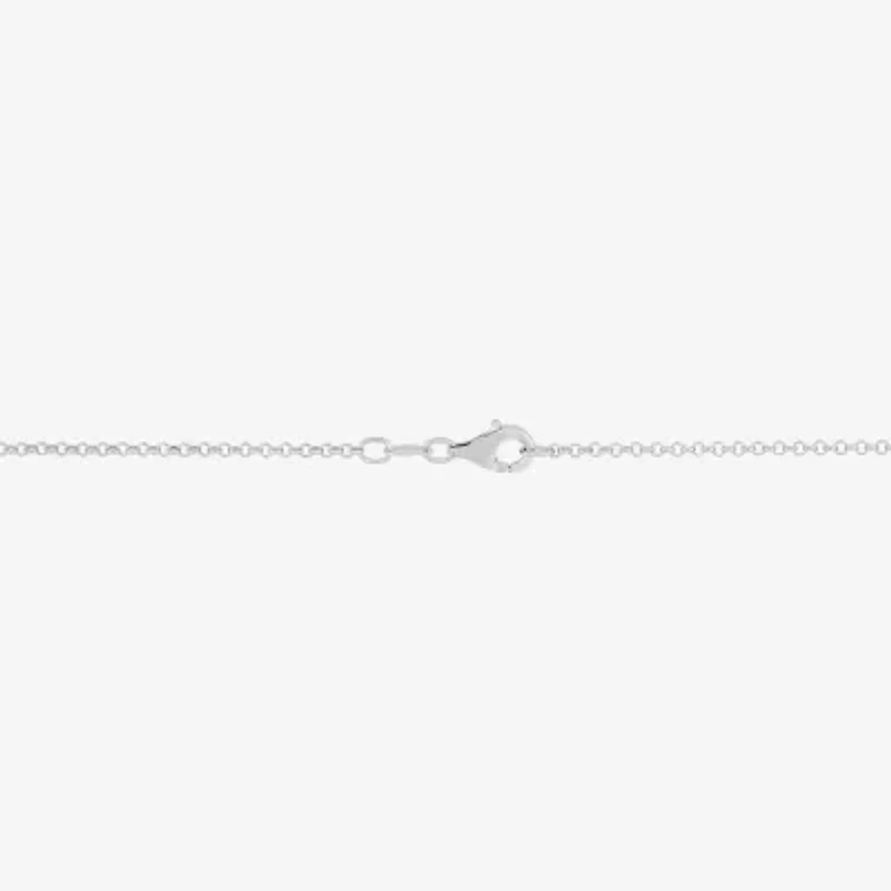 Womens Sterling Silver Round 18 Inch Pendant Necklace