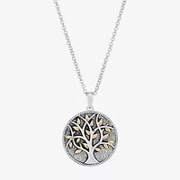 Womens Sterling Silver Round 18 Inch Pendant Necklace