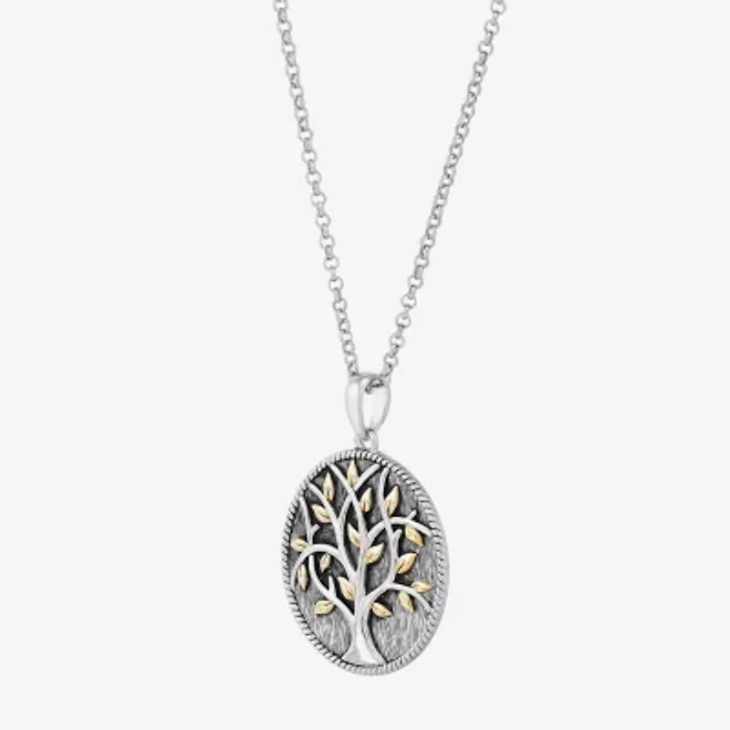 Womens Sterling Silver Round 18 Inch Pendant Necklace