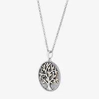 Womens Sterling Silver Round 18 Inch Pendant Necklace