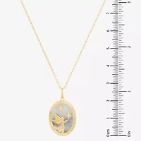 Womens White Mother Of Pearl 14K Gold Over Silver Round 18 Inch Pendant Necklace