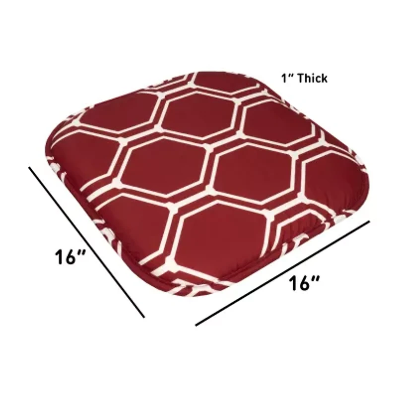 Sweet Home Collection™ Mirage Hexagonal Memory Foam No Slip Back 16" x Chair Pad Cushion
