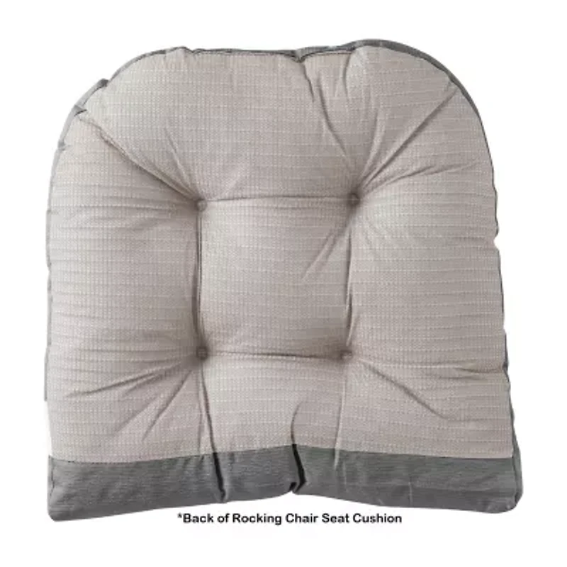 Sweet Home Collection™ Rocking Chair Cushion 2 Piece Tufted Non Slip Set of Upper and Lower Cushions