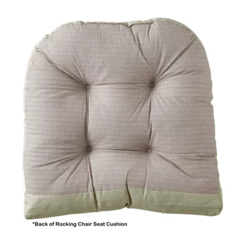 Sweet Home Collection™ Rocking Chair Cushion 2 Piece Tufted Non Slip Set of Upper and Lower Cushions