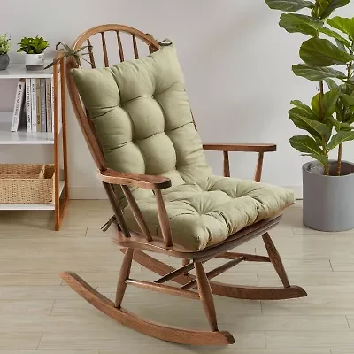 Sweet Home Collection™ Rocking Chair Cushion 2 Piece Tufted Non Slip Set of Upper and Lower Cushions