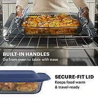 Pyrex Sculpted Tinted 3-qt. Glass Baking Dish