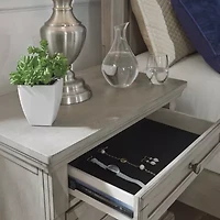 Signature Design by Ashley Lettner 29" 2-Drawer Nightstand in Light Gray
