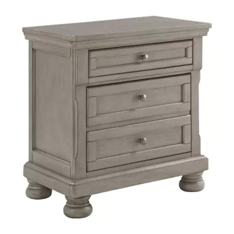 Signature Design by Ashley Lettner 29" 2-Drawer Nightstand in Light Gray