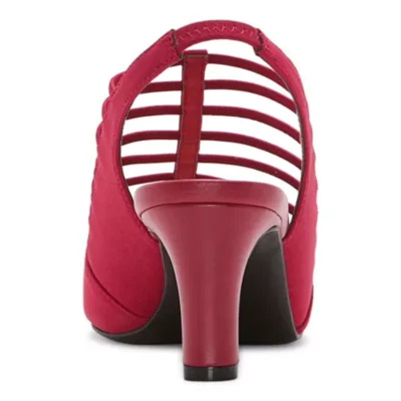 east 5th Neville Womens Round Peep Toe Block Heel Pumps