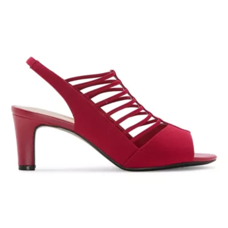 east 5th Neville Womens Round Peep Toe Block Heel Pumps