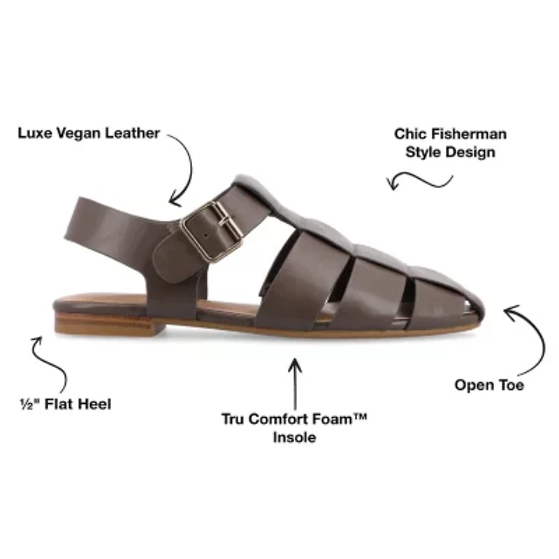 Journee Collection Womens Cailinna Ankle Strap Flat Sandals