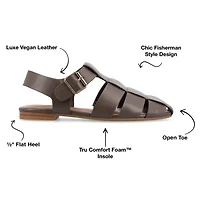 Journee Collection Womens Cailinna Ankle Strap Flat Sandals