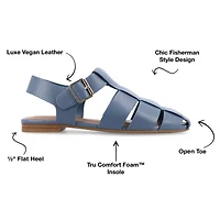 Journee Collection Womens Cailinna Ankle Strap Flat Sandals