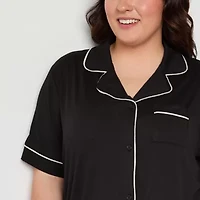 Ambrielle Womens Short Sleeve 2-pc. Plus Pajama Sets