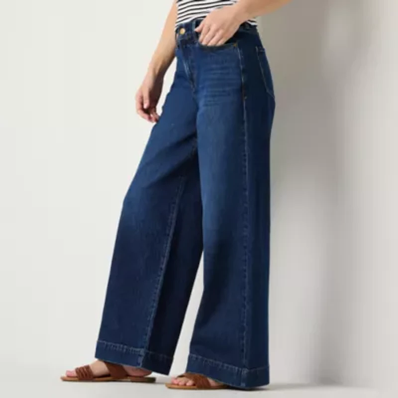 a.n.a Womens Tall High Rise Wide Leg Jean