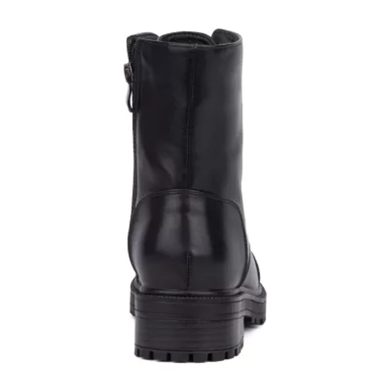 New York & Company Womens Cruz Flat Heel Combat Boots