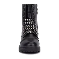 New York & Company Womens Cruz Flat Heel Combat Boots