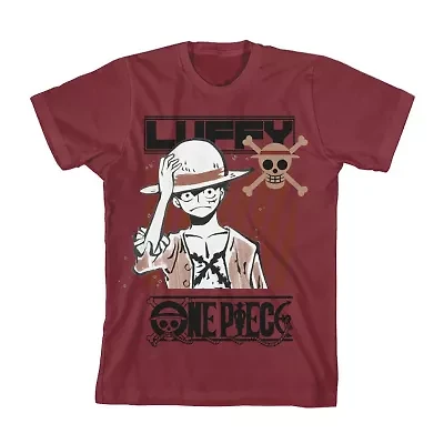 One Piece Little & Big Kid Boys Crew Neck Short Sleeve Regular Fit Graphic T-Shirt