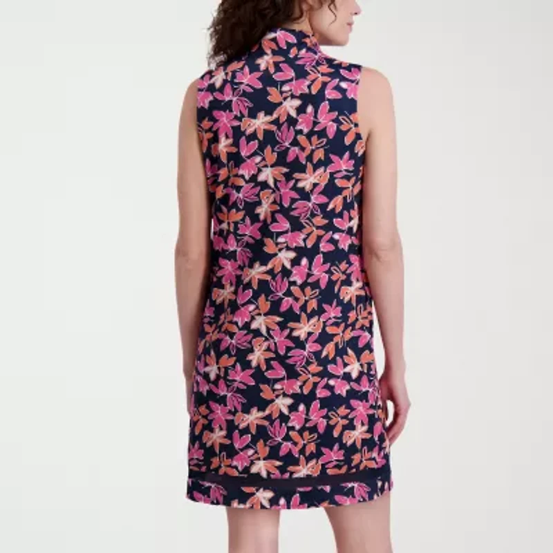 Stella Parker Womens Sleeveless Floral Shift Dress