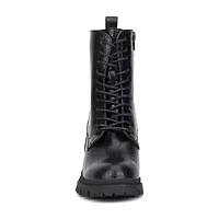 New York & Company Womens Harlow Block Heel Combat Boots