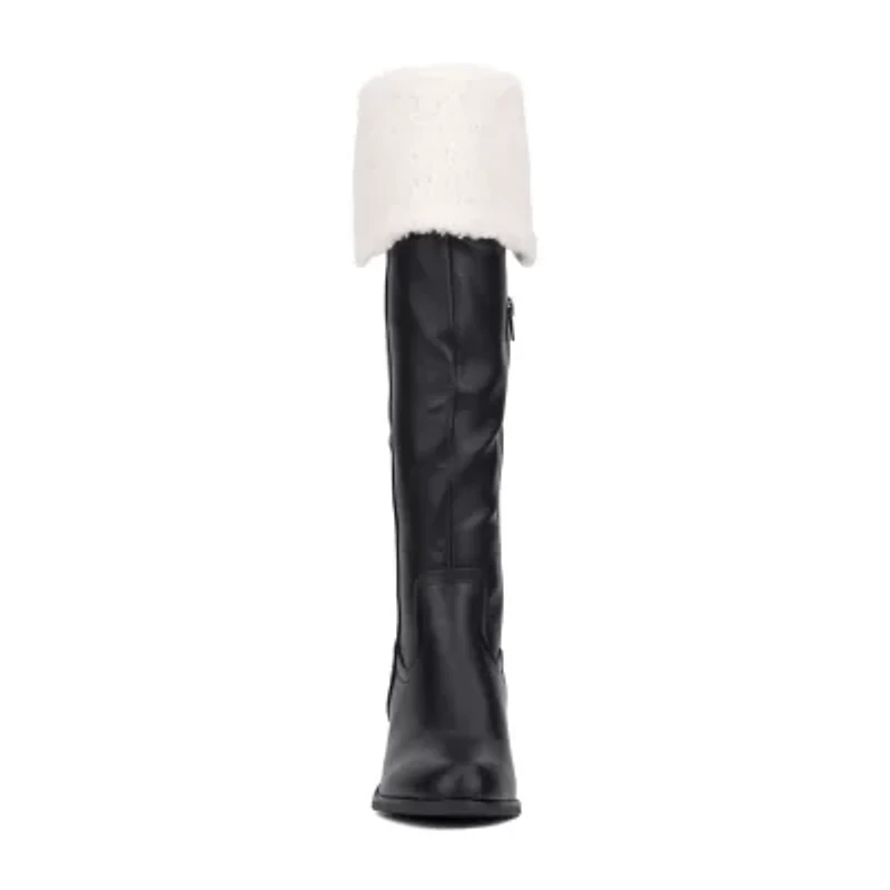 New York & Company Womens Devi Block Heel Over the Knee Boots