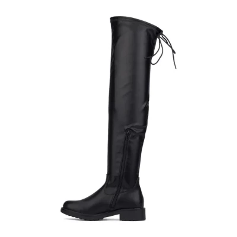 New York & Company Womens Ulla Flat Heel Over the Knee Boots