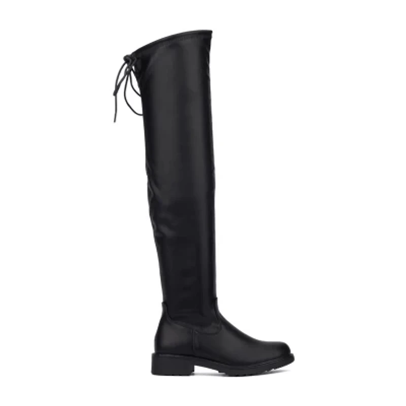 New York & Company Womens Ulla Flat Heel Over the Knee Boots