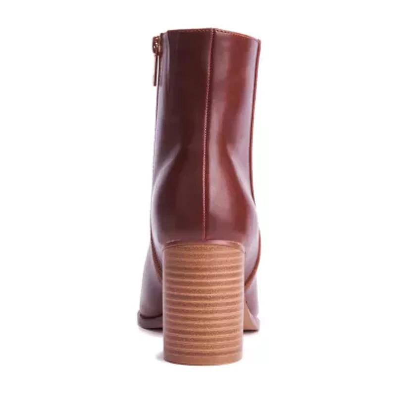 New York & Company Womens Jadyn Stacked Heel Booties