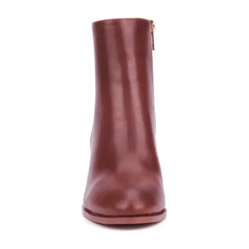 New York & Company Womens Jadyn Stacked Heel Booties