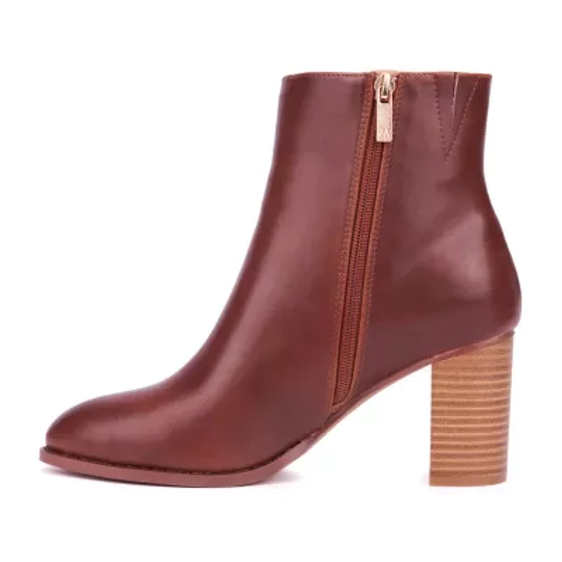 New York & Company Womens Jadyn Stacked Heel Booties