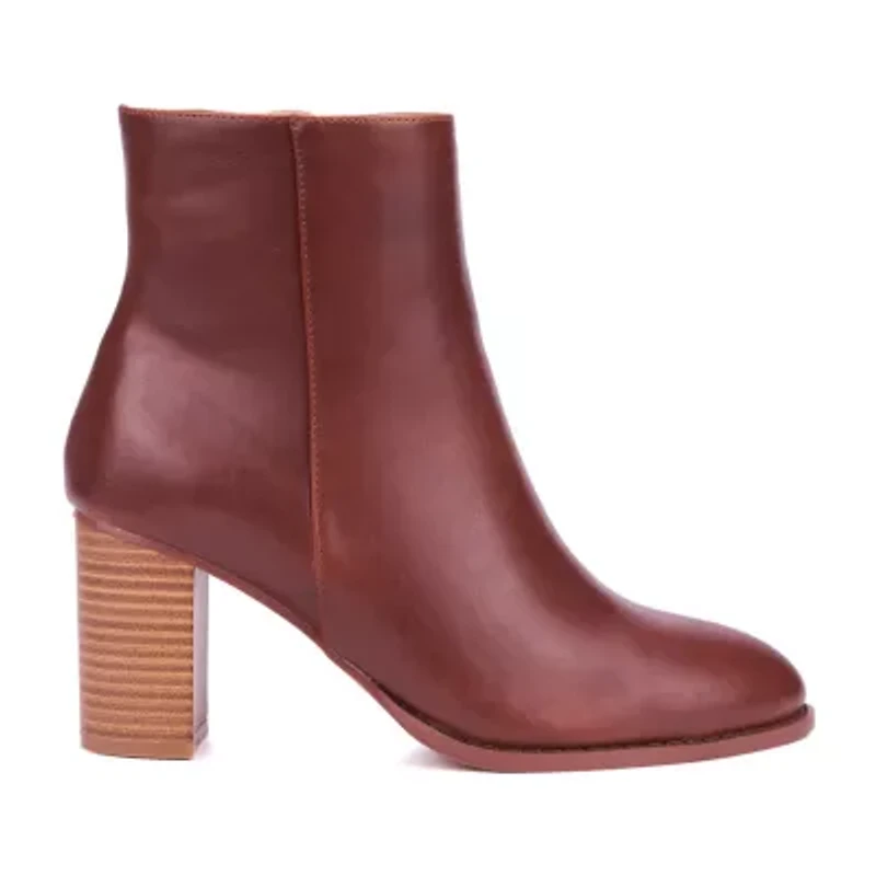 New York & Company Womens Jadyn Stacked Heel Booties