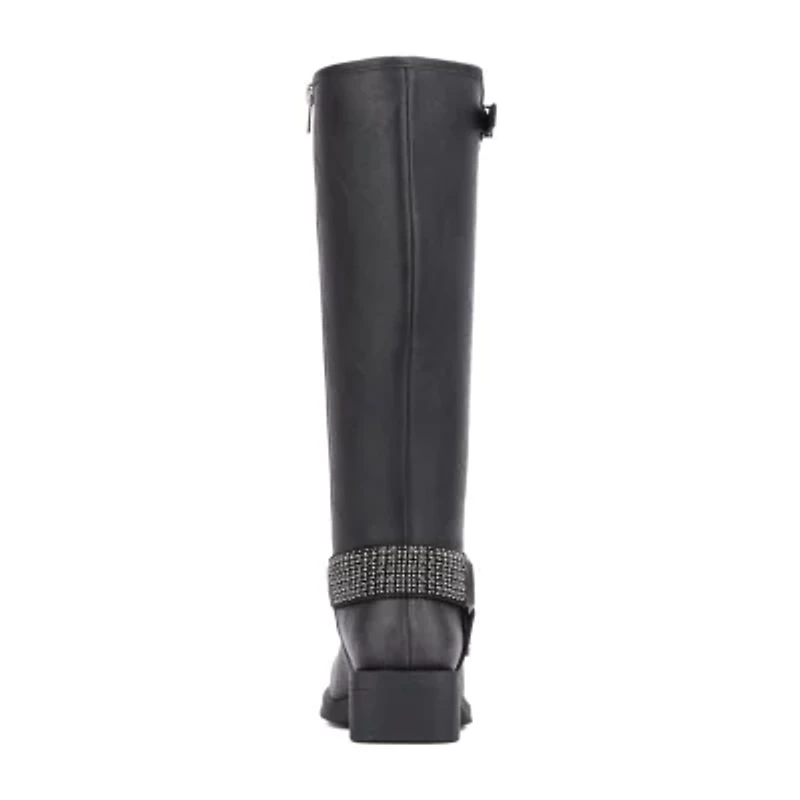 New York & Company Womens Carter Block Heel Motorcycle Boots