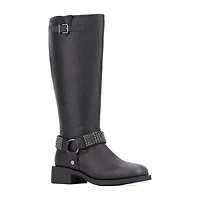 New York & Company Womens Carter Block Heel Motorcycle Boots